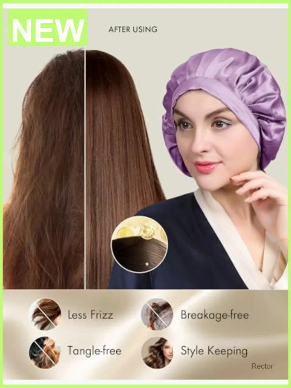 100% Mulberry Silk Night Sleep Cap Adjustable Hair Wrap